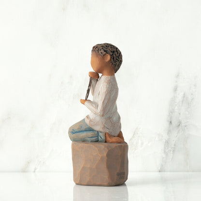 Love You Too darker skin figurine as a child love keepsake gift